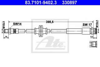 Przewód hamulcowy elastyczny ATE 83.7101-9402.3