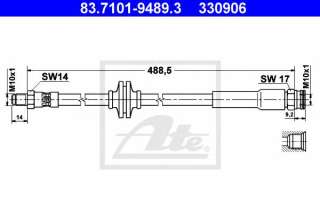 Przewód hamulcowy elastyczny ATE 83.7101-9489.3