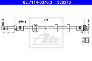 Przewód hamulcowy elastyczny ATE 83.7114-0376.3