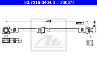 Przewód hamulcowy elastyczny ATE 83.7216-0404.3