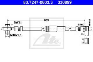Przewód hamulcowy elastyczny ATE 83.7247-0603.3