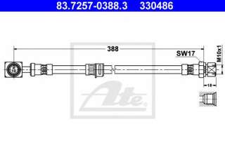 Przewód hamulcowy elastyczny ATE 83.7257-0388.3