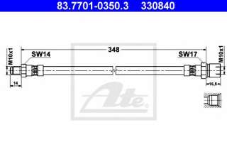 Przewód hamulcowy elastyczny ATE 83.7701-0350.3