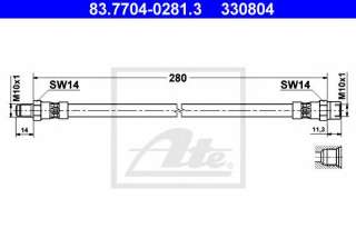 Przewód hamulcowy elastyczny ATE 83.7704-0281.3