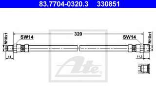Przewód hamulcowy elastyczny ATE 83.7704-0320.3