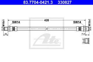 Przewód hamulcowy elastyczny ATE 83.7704-0421.3