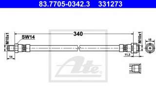 Przewód hamulcowy elastyczny ATE 83.7705-0342.3