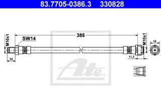 Przewód hamulcowy elastyczny ATE 83.7705-0386.3