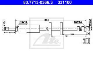 Przewód hamulcowy elastyczny ATE 83.7713-0366.3