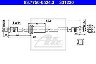 Przewód hamulcowy elastyczny ATE 83.7750-0524.3