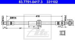 Przewód hamulcowy elastyczny ATE 83.7751-0417.3