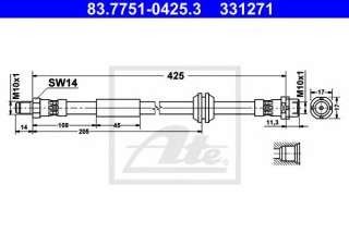 Przewód hamulcowy elastyczny ATE 83.7751-0425.3