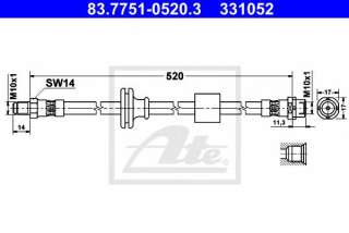 Przewód hamulcowy elastyczny ATE 83.7751-0520.3
