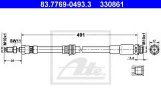 Przewód hamulcowy elastyczny ATE 83.7769-0493.3