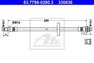 Przewód hamulcowy elastyczny ATE 83.7788-0280.3