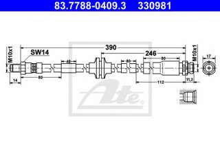 Przewód hamulcowy elastyczny ATE 83.7788-0409.3