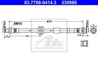 Przewód hamulcowy elastyczny ATE 83.7788-0414.3