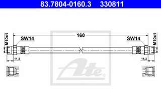 Przewód hamulcowy elastyczny ATE 83.7804-0160.3