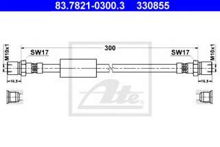 Przewód hamulcowy elastyczny ATE 83.7821-0300.3