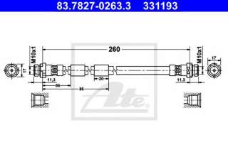 Przewód hamulcowy elastyczny ATE 83.7827-0263.3