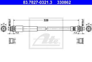 Przewód hamulcowy elastyczny ATE 83.7827-0321.3