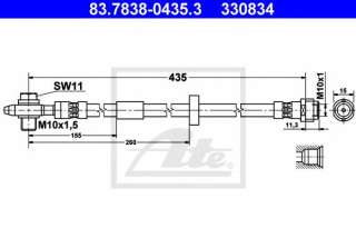 Przewód hamulcowy elastyczny ATE 83.7838-0435.3
