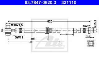Przewód hamulcowy elastyczny ATE 83.7847-0620.3