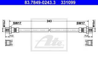 Przewód hamulcowy elastyczny ATE 83.7849-0243.3