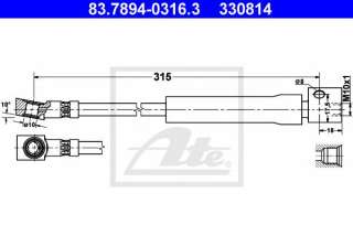 Przewód hamulcowy elastyczny ATE 83.7894-0316.3
