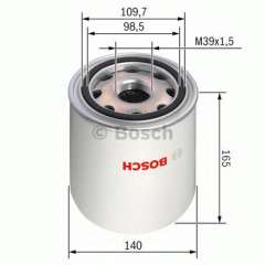 Wkład filtra powietrza systemu pneumatycznego BOSCH 0 986 628 254