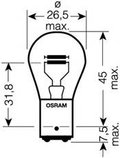 Żarówka świateł STOP/pozycji OSRAM 7538LDR