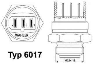 Przełącznik termiczny, wentylator chłodnicy WAHLER 6017.85D