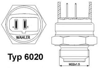 Przełącznik termiczny, wentylator chłodnicy WAHLER 6020.92D