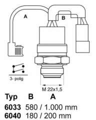 Termowłącznik wentylatora chłodnicy WAHLER 6033.88