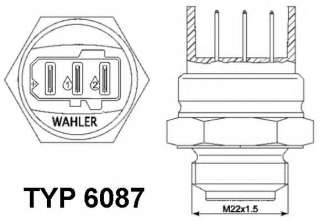 Termowłącznik wentylatora chłodnicy WAHLER 6087.87D
