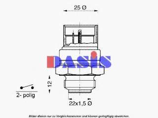 Termowłącznik wentylatora chłodnicy AKS DASIS 752016N