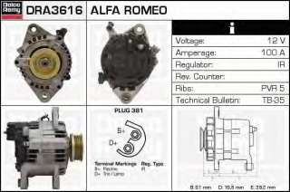 Alternator DELCO REMY DRA3616