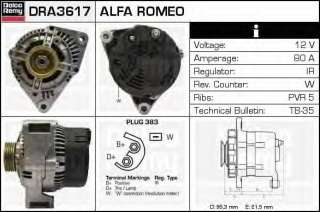 Alternator DELCO REMY DRA3617