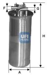 Filtr paliwa UFI 24.001.00