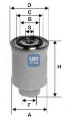 Filtr paliwa UFI 24.443.00
