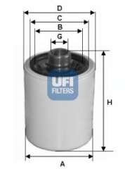 Filtr hydrauliczny układu kierowniczego UFI 80.027.00