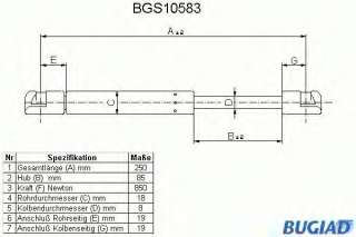 Sprężyna gazowa pokrywy silnika BUGIAD BGS10583