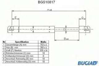 Sprężyna gazowa pokrywy silnika BUGIAD BGS10817