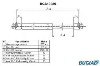 Sprężyna gazowa pokrywy silnika BUGIAD BGS10986