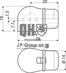 Sprężyna gazowa pokrywy silnika JP GROUP 1281202609
