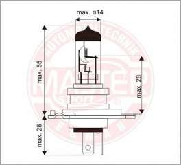 Żarówka świateł mijania MASTER-SPORT H4-12V60/55W-PCS-MS
