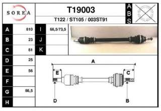Półoś napędowa/wał napędowy EAI T19003
