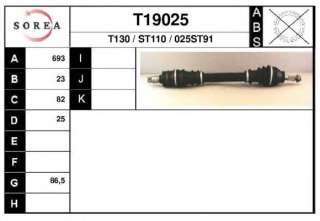 Półoś napędowa/wał napędowy EAI T19025