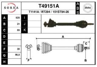 Półoś napędowa/wał napędowy EAI T49151A