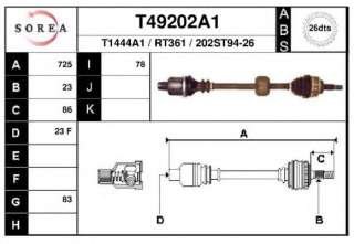 Półoś napędowa/wał napędowy EAI T49202A1